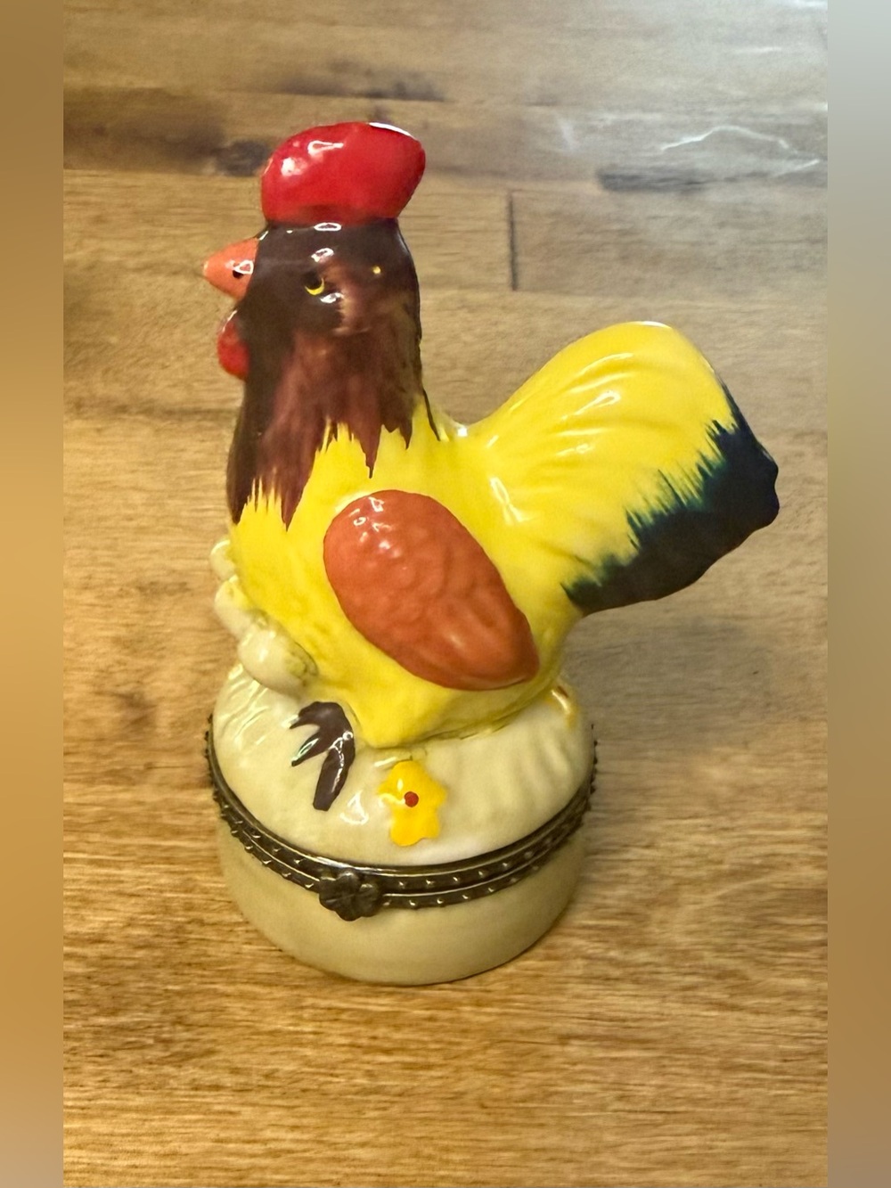Ceramic Rooster Trinket Box